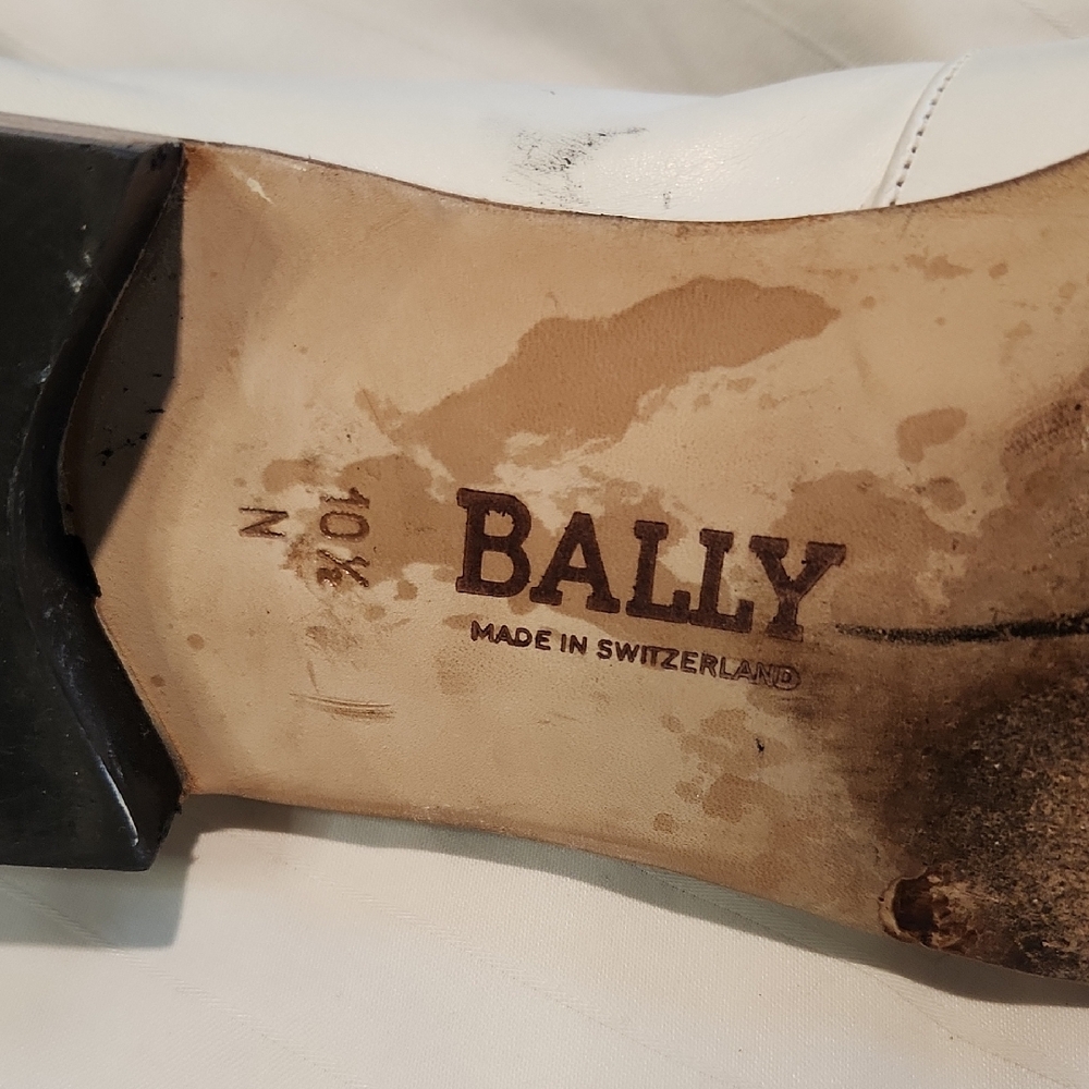 Bally White Leather Tassel Loafers Sz 10.5 - Picture 2 of 7